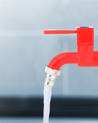 PVC High-Pressure Washing Machine Tap - Red